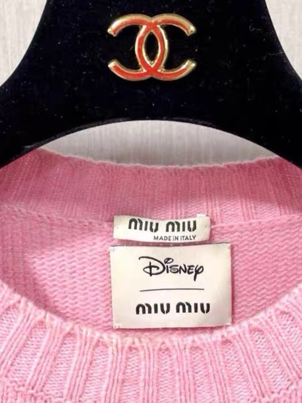 š©steal Miu Miu Pink Bambi Intarsia Crewneck Sweater - Picture 3 of 6